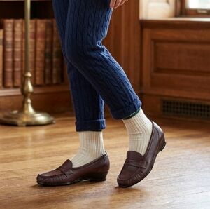 NWOT SAS 9.5N USA Old Money Ivy League Academia Comfort Leather Penny Loafer